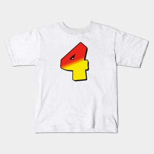 Number 4 red / yellow Kids T-Shirt